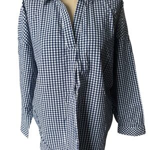 J. Jill Navy Gingham Blouse
